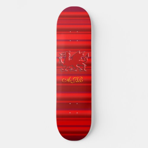 Monogram Red Dragon on red metallic_effect Skateboard Deck