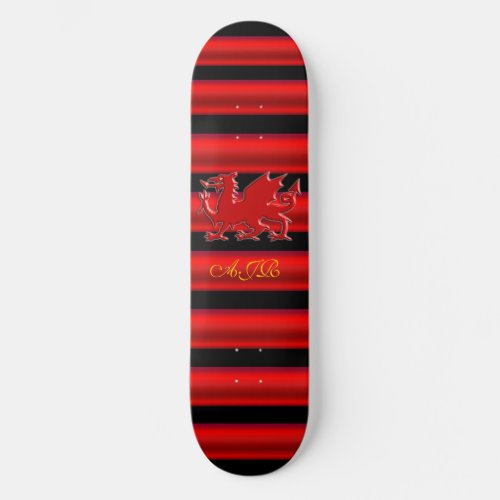 Monogram Red Dragon red metallic_effect stripe Skateboard