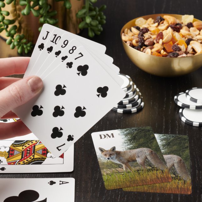 Monogram Red Fox Classic Playing Cards (In Situ)