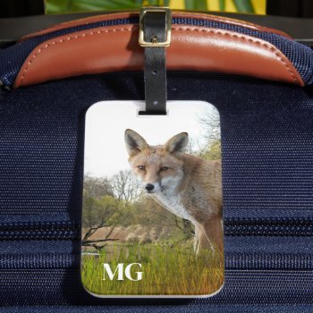 Monogram Red Fox Wildlife And Nature Luggage Tag by Susang6 at Zazzle