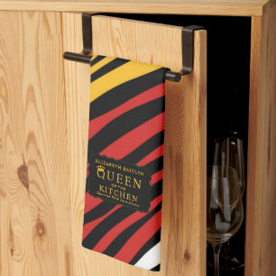 Monogram Red Green Yellow Black History Month Kitchen Towel