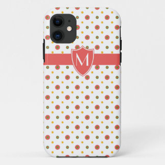 Monogram Red on White Polkas iPhone 5 Xtreme Case