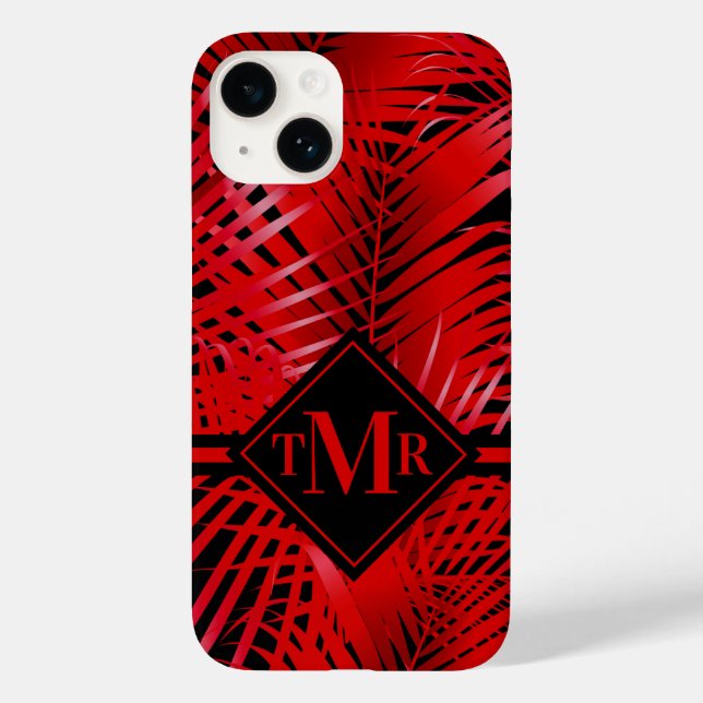 Monogram Red Palm Case-Mate iPhone Case (Back)
