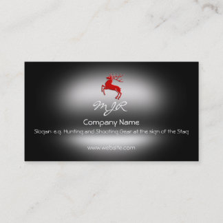 Monogram, Red Rutting Stag, metallic-effect Business Card