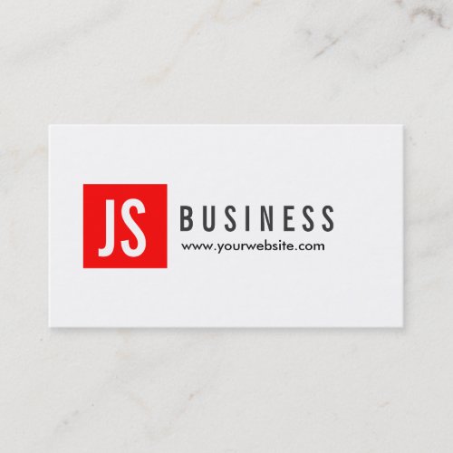 Monogram Red Square Producer Business Card
