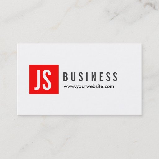 Customizable Monogram Red Square Producer Business Card