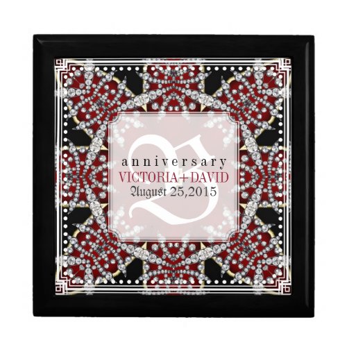 Monogram Red Star Diamonds Wedding Anniversary Box