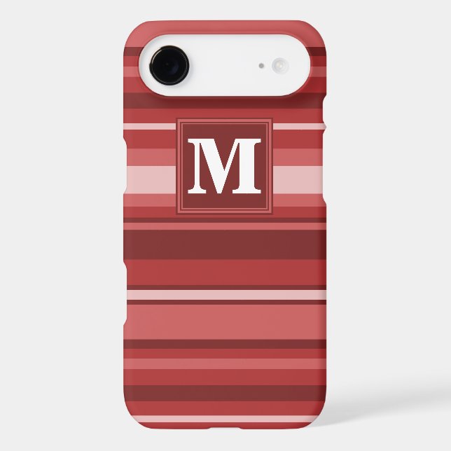 Monogram red stripes Case-Mate iPhone case (Back)