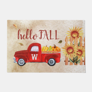 Arizona Cardinals NFL Welcome Fall Pumpkin Personalized Doormat - Growkoc