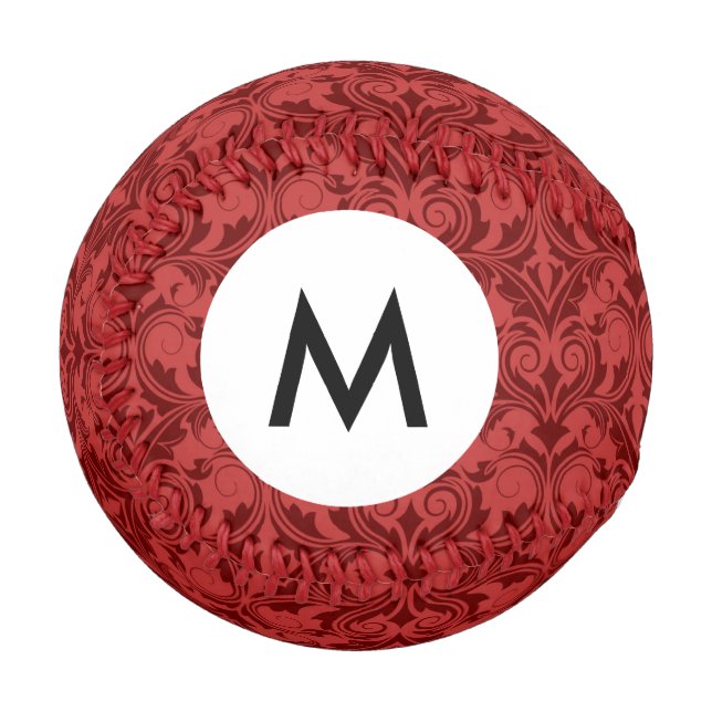 Monogram Red Wallpaper Baseball (Front Left)