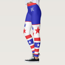 Monogram Red White and Blue Stars and Stripes