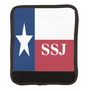 Monogram Red, White, Blue, Texas Flag Luggage Handle Wrap