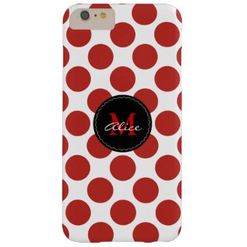 Monogram | Red White Polka Dots Pattern Barely There Iphone 6 Plus Case by BestPatterns4u at Zazzle