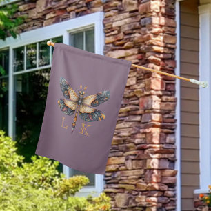Monogram Regal Dragonfly House Flag