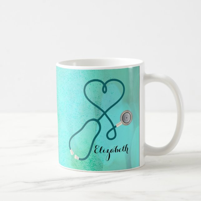 Monogram Registered Nurse Medical Doctor Graduate Coffee Mug (Right)