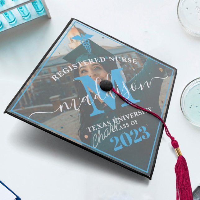 Monogram Registered Nurse RN Medical Graduate Grad Graduation Cap Topper (Creator Uploaded)