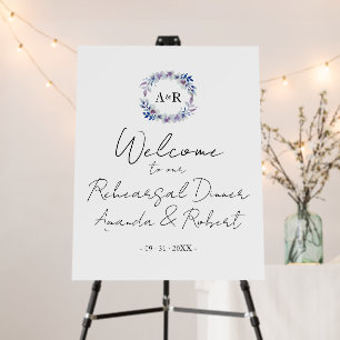 Monogram Rehearsal Dinner Welcome Sign Board