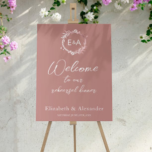 Monogram Rehearsal Dinner Welcome Sign Foam Board