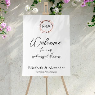 Monogram Rehearsal Dinner Welcome Sign Foam Board
