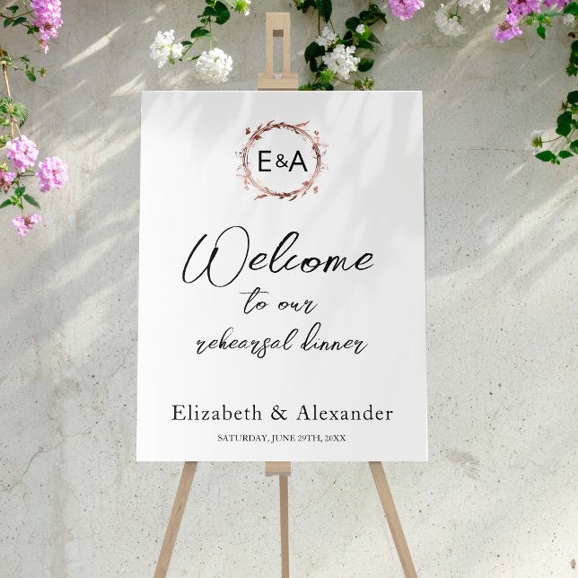Monogram Rehearsal Dinner Welcome Sign Foam Board  (Creator Uploaded)