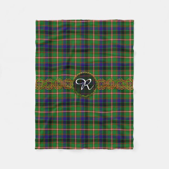 Monogram Reid Tartan Fleece Blanket (Front)