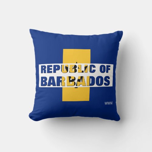 Monogram Republic of Barbados Throw Pillow