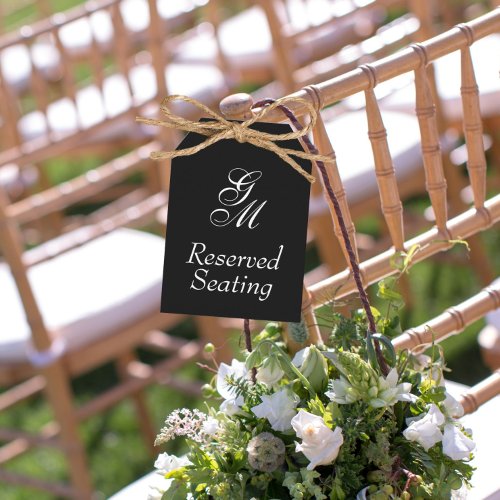 Monogram Reserved Seating Wedding Large Tag