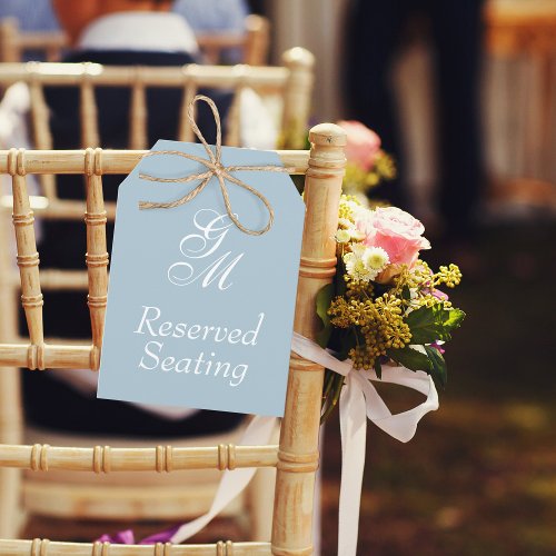 Monogram Reserved Seating Wedding Large Tag