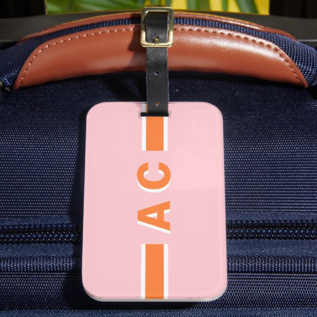 Monogram Retro Bachelorette Personalized Luggage Luggage Tag (Front Insitu 2)