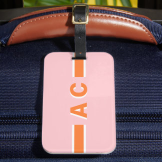 Monogram Retro Bachelorette Personalized Luggage Tag