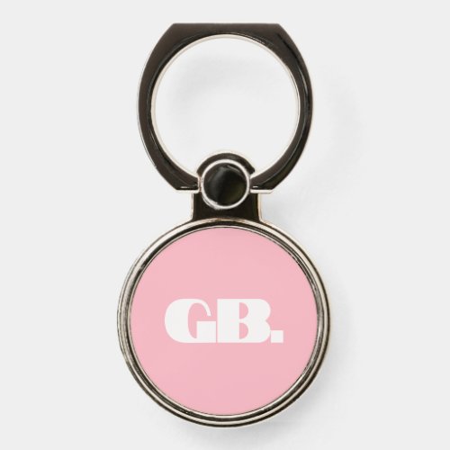 Monogram Retro Bold Minimal Pink Phone Ring Stand