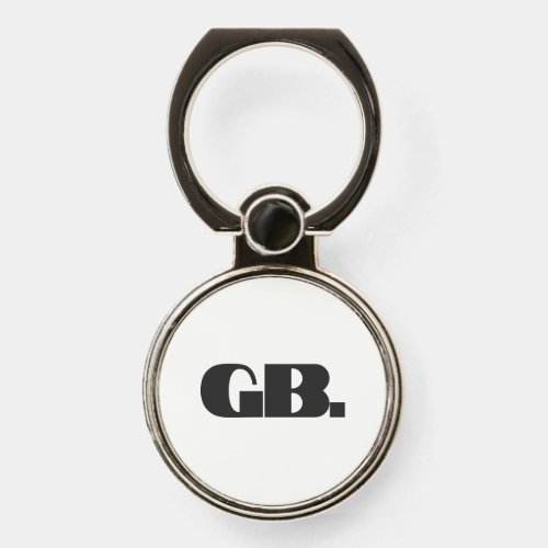 Monogram Retro Bold Minimal White Phone Ring Stand
