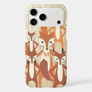 Monogram Retro Fox Art Orange Retro iPhone 17 Pro Max Case