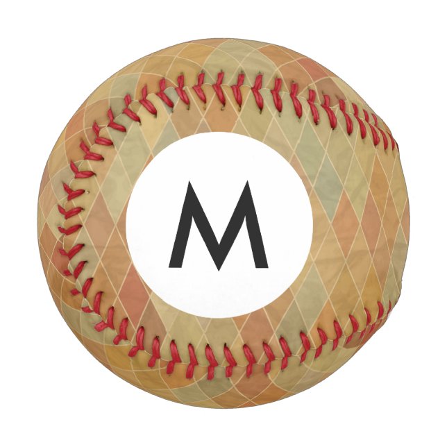 Monogram Retro geometric pattern 2 Baseball (Front Left)