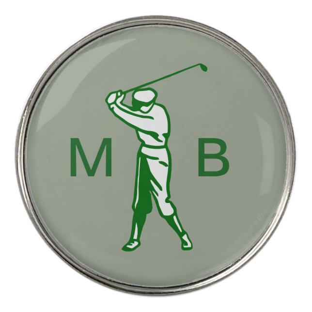 Monogram Retro Golf Ball Markers (Front)