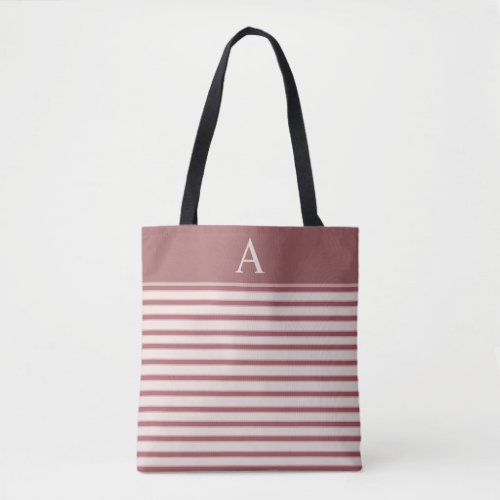 Monogram Retro Hearts Pink Burgundy Tote Bag