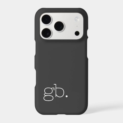Monogram Retro Minimal Black iPhone 17 Pro Case