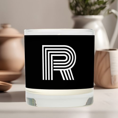 Monogram Retro Minimal Black Scented Candle