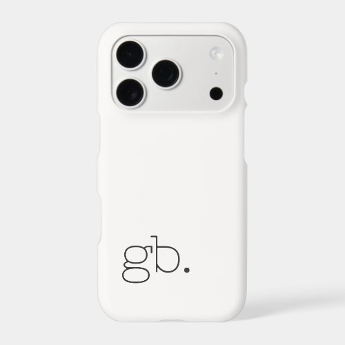 Monogram Retro Minimal White iPhone 17 Pro Case