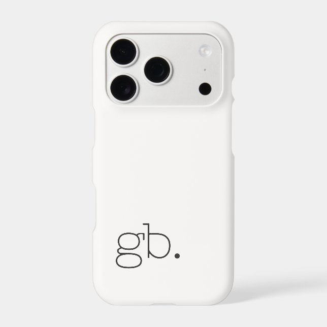 Monogram Retro Minimal White iPhone Case (Back)