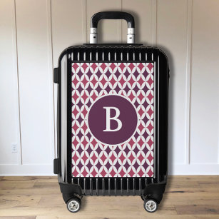 Monogram Retro Purple Pink Pattern Luggage