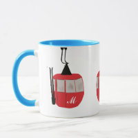Monogram Retro Red Ski Gondola Lift Personalized