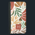 Monogram Retro Terracotta Floral Boho Samsung Galaxy S5 Wallet Case<br><div class="desc">Monogram Retro Terracotta Floral Boho Samsung Galaxy S5 Wallet Case. Perfect as a custom gift to a girl,  daughter,  your friend or officemate.</div>
