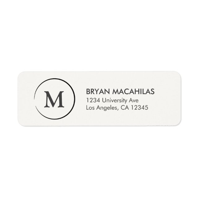 Monogram Return Address Label (Front)