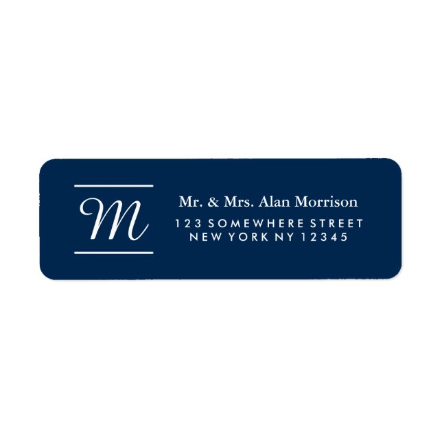 Monogram Return Address Label 3 (Front)