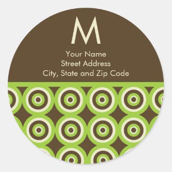 Monogram Return Address Label - Green & Brown by mazarakes at Zazzle