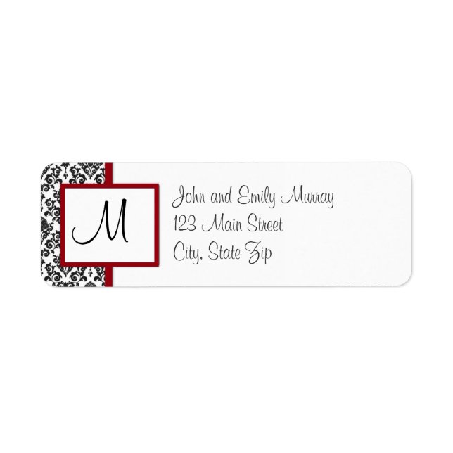 Monogram Return Address Labels (Front)