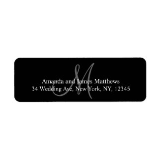 Monogram Return Address Labels for Weddings