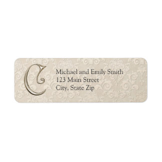 Monogram Return Address Labels letter C