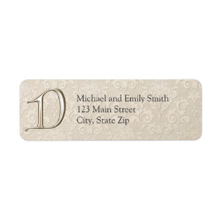 Monogram Return Address Labels letter D
